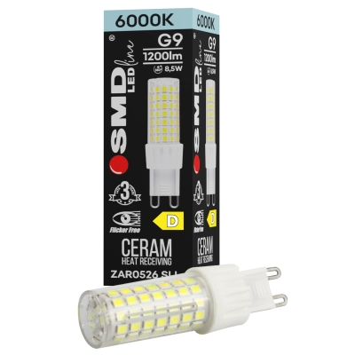 $ ŻARÓWKA G9 LED SMD CW 8,5W 1200lm 3Y 0526 FF